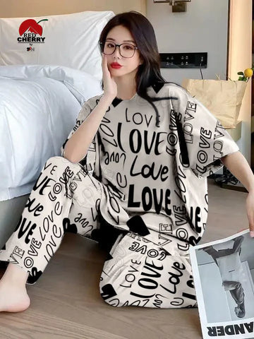 M- Skin Love Printed Night Suit